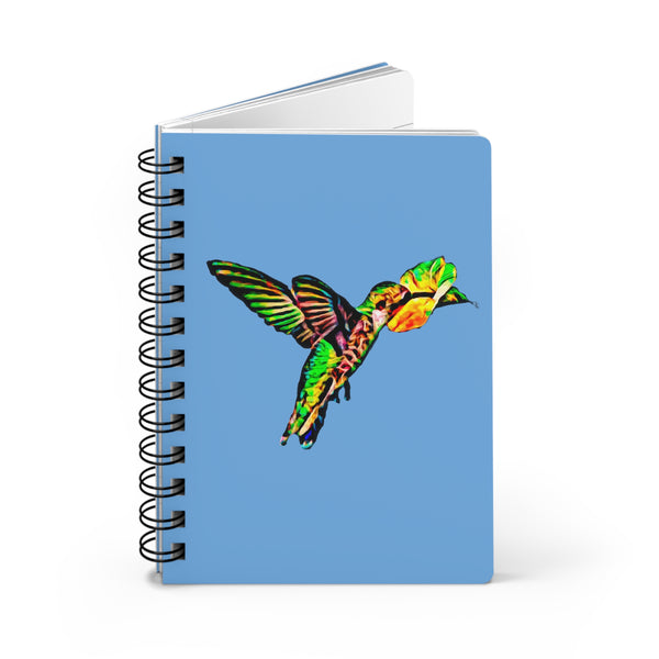 Hummingbird Emerald Sip Light Blue Spiral Bound Journal