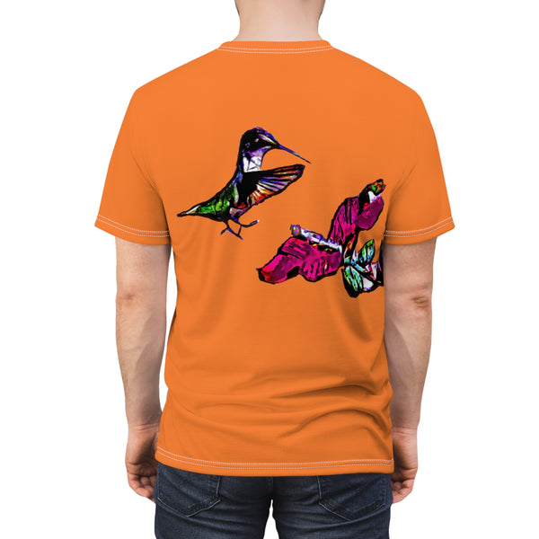 Unisex Cut & Sew Hummingbird Bounce Orange Tee (AOP 1)