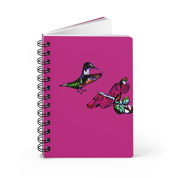 Hummingbird Bounce Neat Pink Spiral Bound Journal