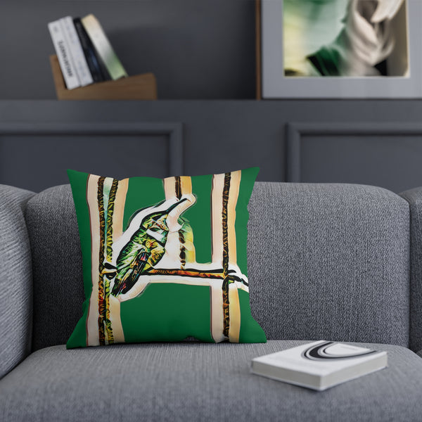 Hummingbird Emerald Green Cushion