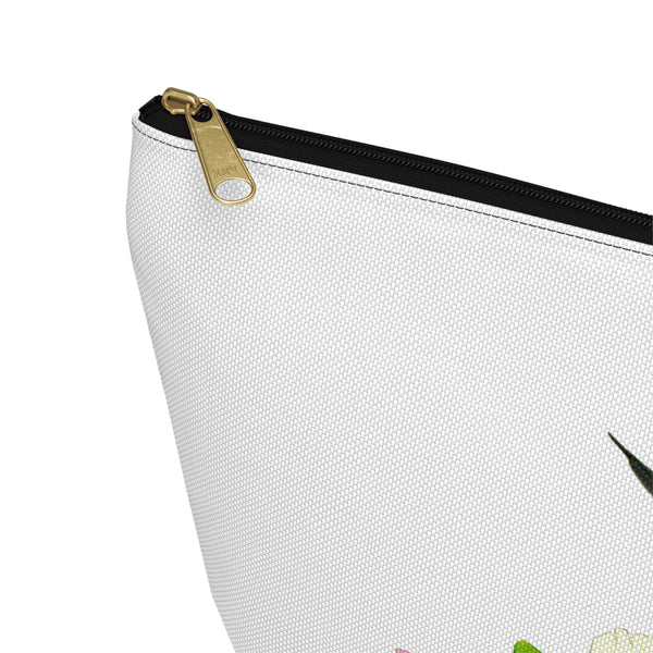 Hummingbird Wings Up White Accessory Pouch w T-bottom