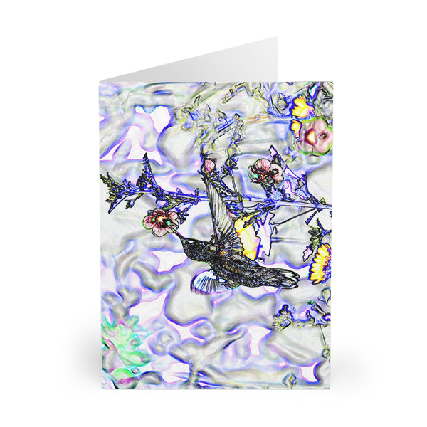 Dainty Pink Hummingbird Art Notecard (5 Pack)