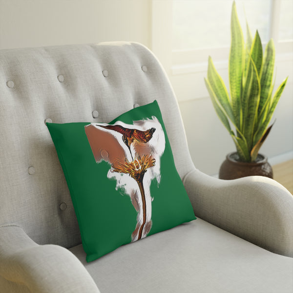 Hummingbird Flame Green Cushion