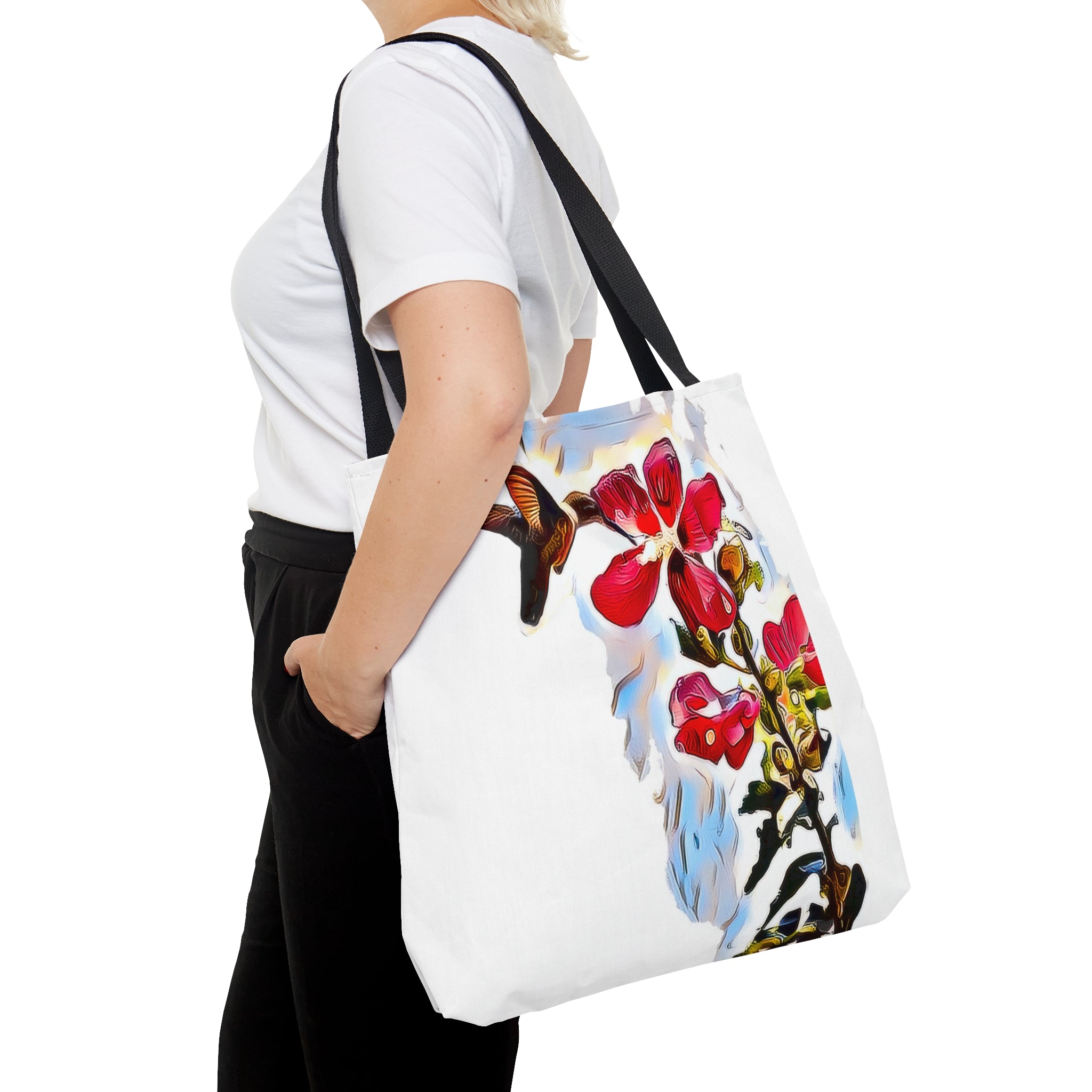 Hummingbird Red Rosa Tote Bag (AOP 1)