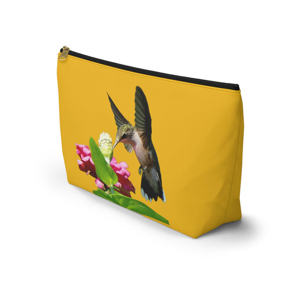 Hummingbird Wings Up Yellow Accessory Pouch w T-bottom