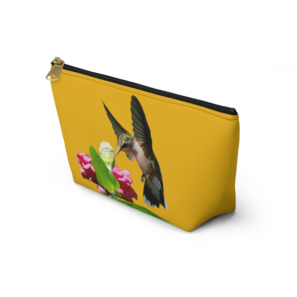 Hummingbird Wings Up Yellow Accessory Pouch w T-bottom