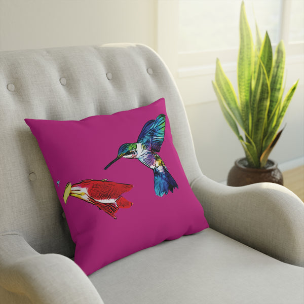 Hummingbird Sweet Neat Pink Cushion