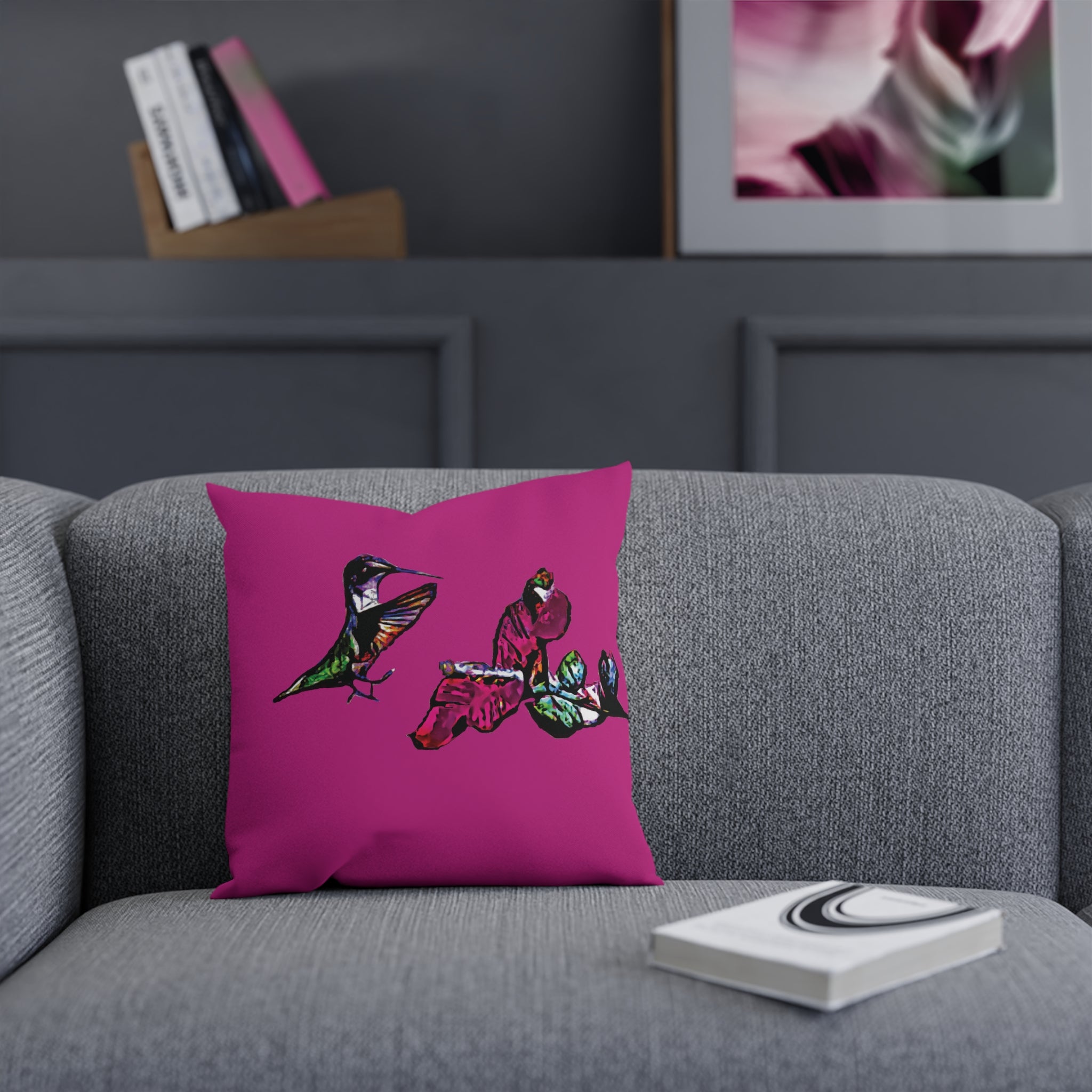 Hummingbird Bounce Neat Pink Cushion