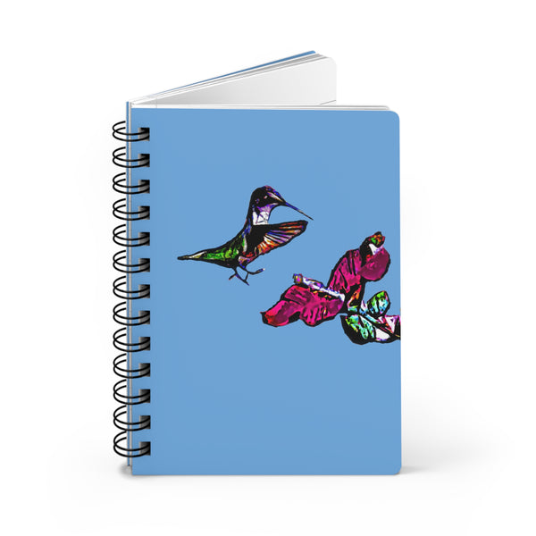 Hummingbird Bounce Light Blue Spiral Bound Journal