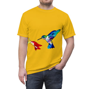 Unisex Cut & Sew Hummingbird Sweet Yellow Tee (AOP 1)