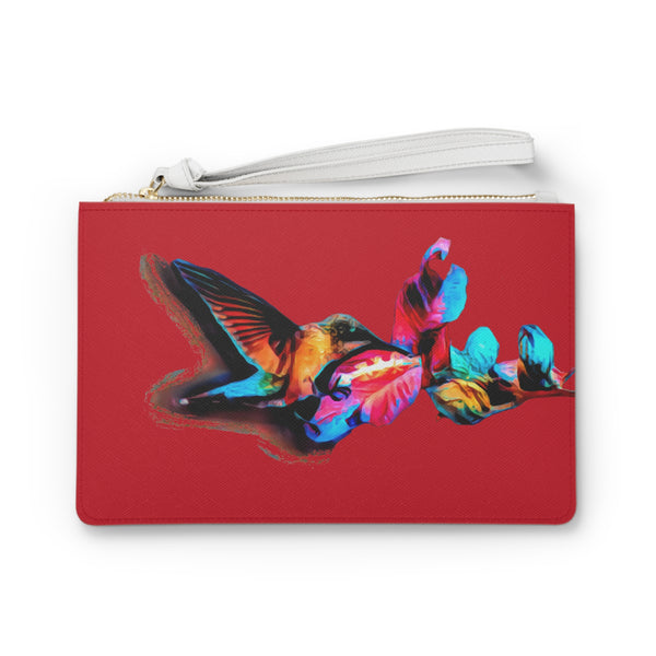 Hummingbird Landing Red Clutch Bag (2)