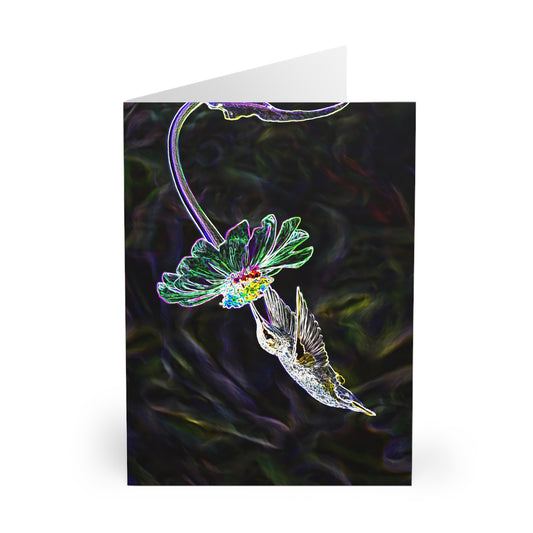 Inflating Flower Hummingbird Night Dreams Notecard (5 Pack)