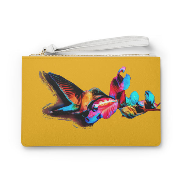 Hummingbird Landing Yellow Clutch Bag (2)