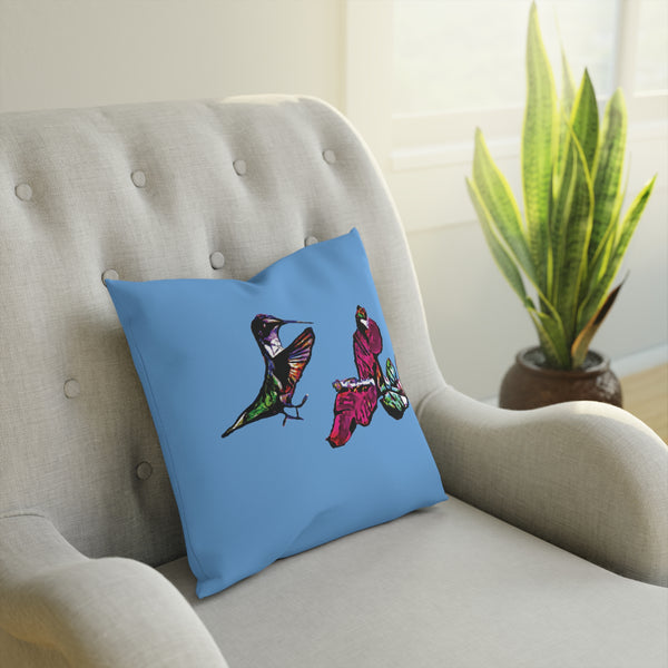 Hummingbird Bounce Light Blue Cushion