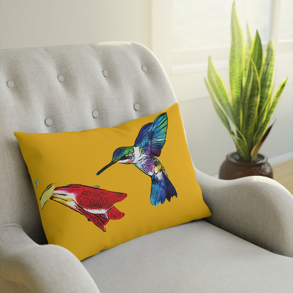 Hummingbird Sweet Yellow Cushion