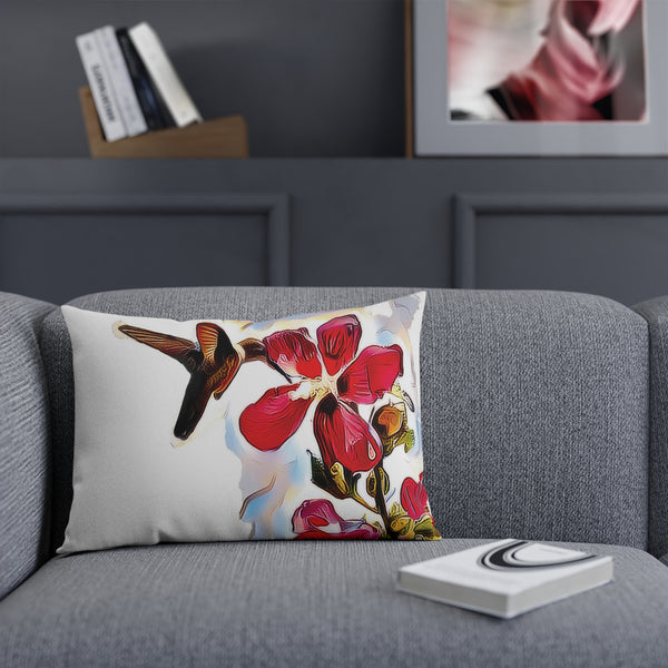 Hummingbird Red Rosa Cushion