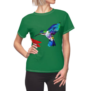 Women's Cut & Sew Hummingbird Sweet Green Tee (AOP 1)