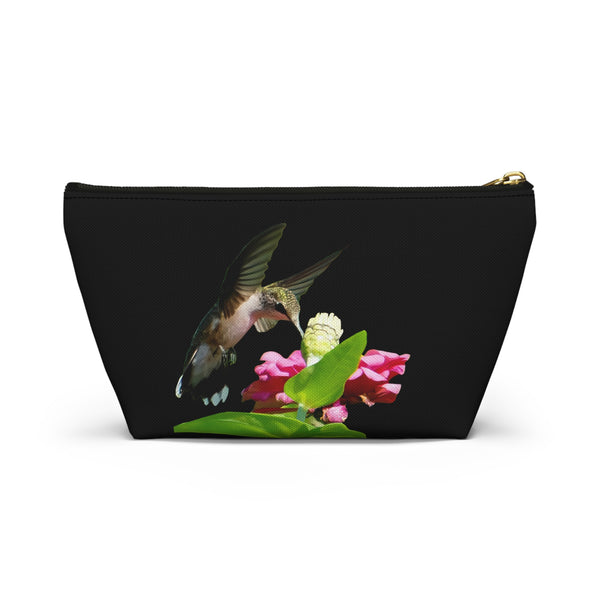 Hummingbird Wings Up Black Accessory Pouch w T-bottom