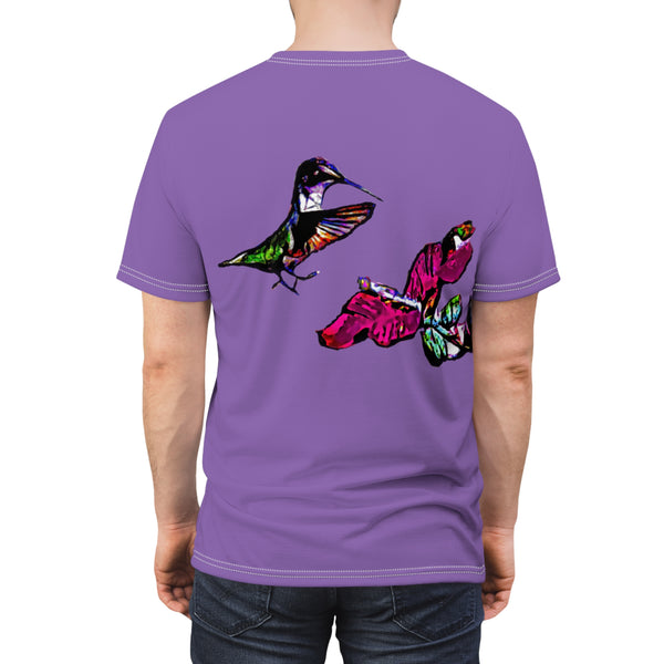 Copy of Unisex Cut & Sew Hummingbird Bounce :Purple Tee (AOP 1)