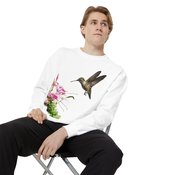 Hummingbird Frills Unisex Garment-Dyed Sweatshirt 1