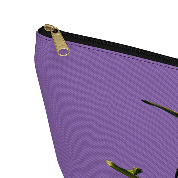 Hummingbird Red Bloom Day Purple Accessory Pouch w T-bottom