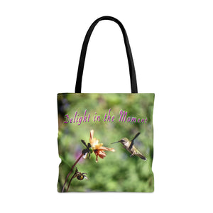 Delight in the Moment Hummingbird Tote
