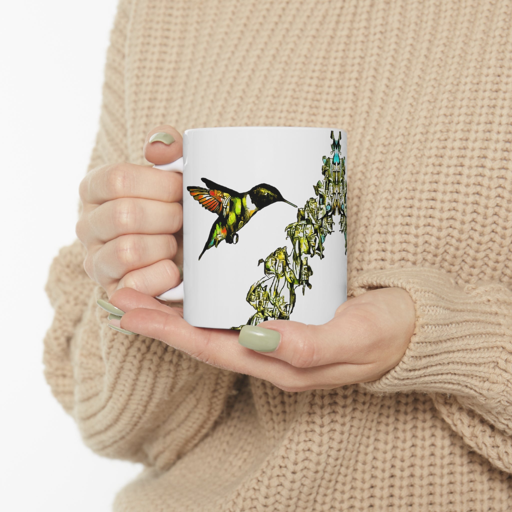 Hummingbird Stick Ceramic Mug 11oz