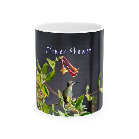 Flower Shower Hummingbird Ceramic Mug 11oz