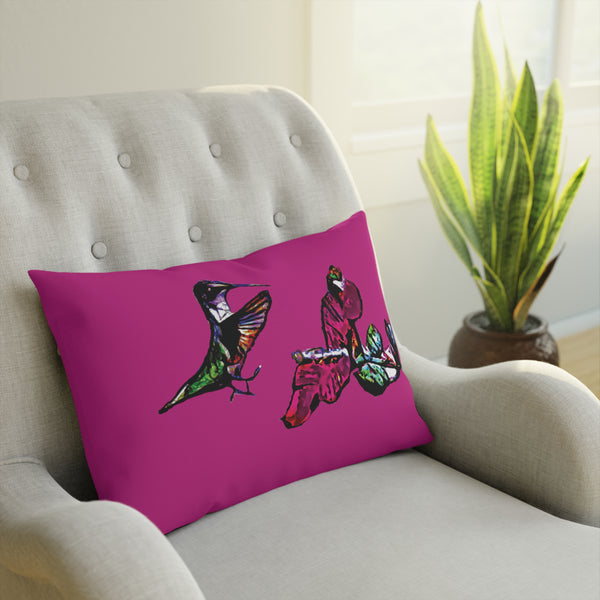 Hummingbird Bounce Neat Pink Cushion