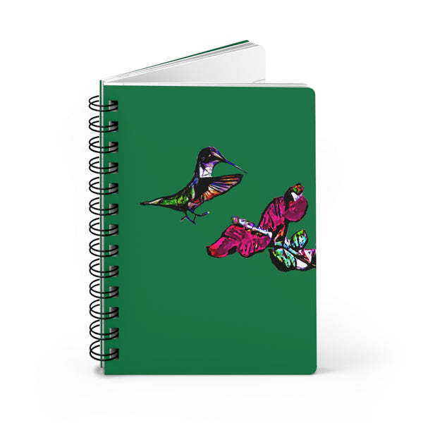 Hummingbird Bounce Green Spiral Bound Journal