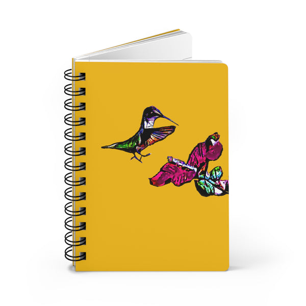 Hummingbird Bounce Yellow Spiral Bound Journal