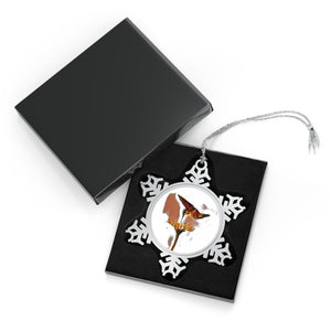 Hummingbird Flame Pewter Snowflake Ornament 1