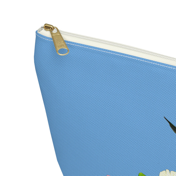 Hummingbird Wings Up Light Blue Accessory Pouch w T-bottom