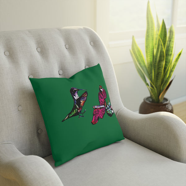 Hummingbird Bounce Green Cushion