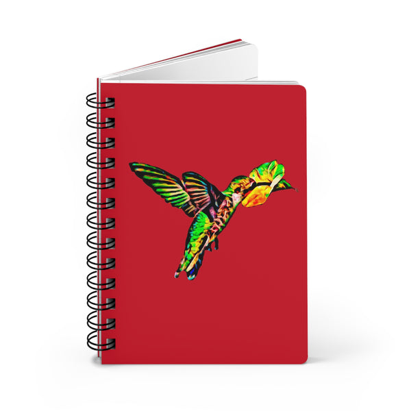 Hummingbird Emerald Sip Red Spiral Bound Journal