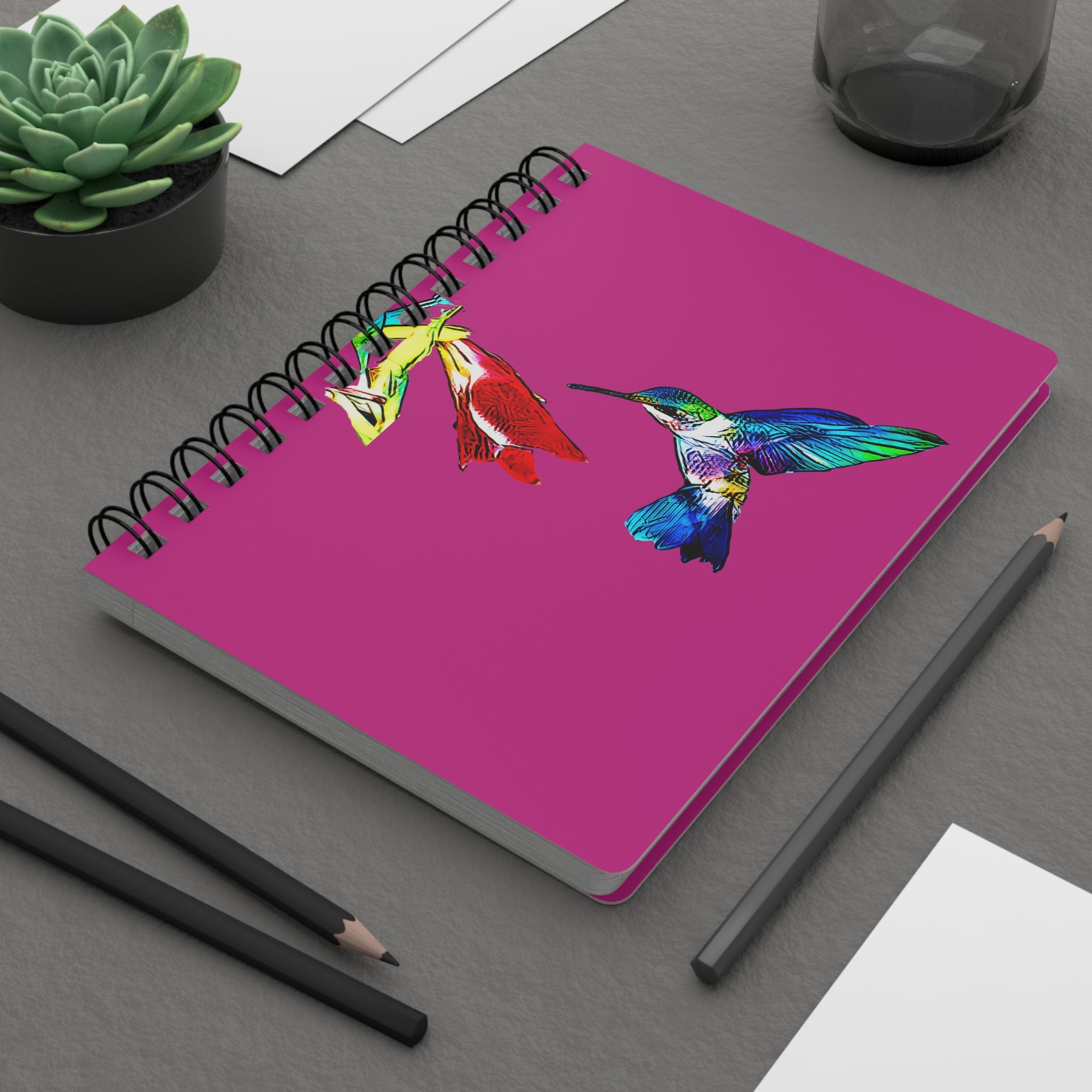 Hummingbird Sweet Neat Pink Spiral Bound Journal