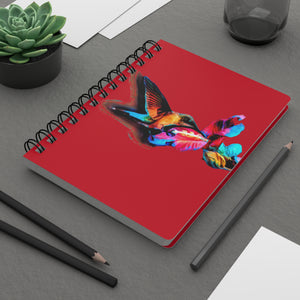 Hummingbird Landing Red Spiral Bound Journal