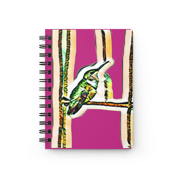 Hummingbird Gaze Neat Pink Spiral Bound Journal