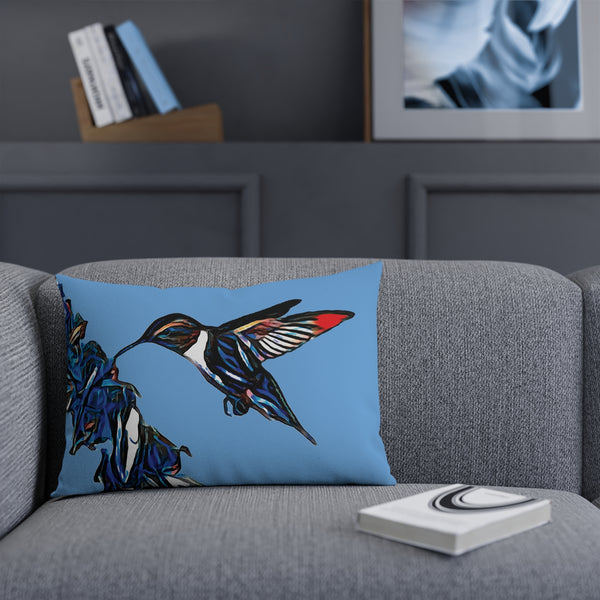 Hummingbird Blue Stick Light Blue Cushion