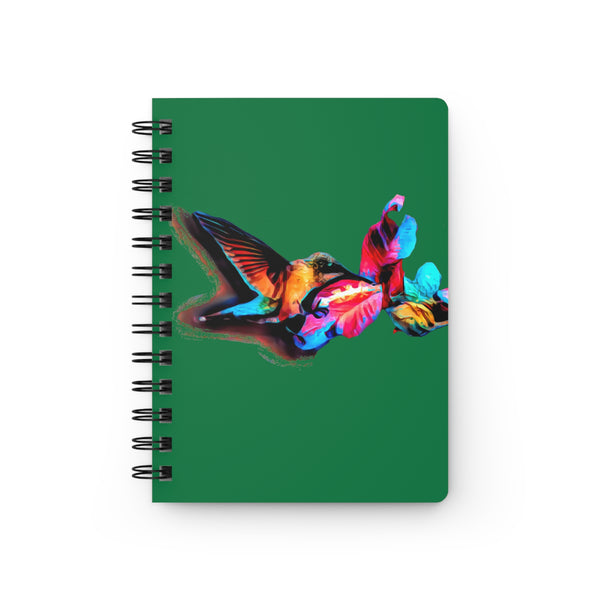 Hummingbird Landing Green Spiral Bound Journal