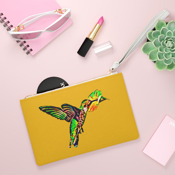 Hummingbird Emerald Sip Yellow Clutch Bag (2)