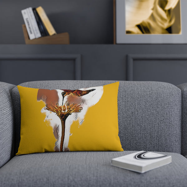 Hummingbird Flame Yellow Cushion