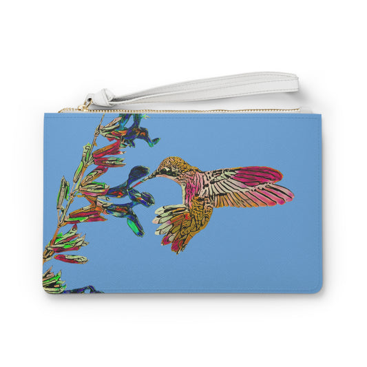 Hummingbird Twist Light Blue Clutch Bag
