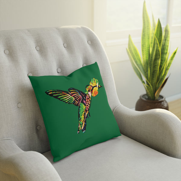 Hummingbird Emerald Sip Green Cushion