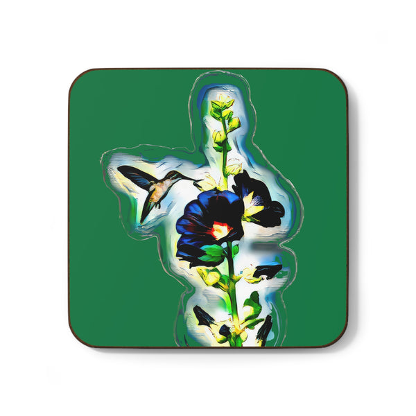 Hummingbird Standing Green Hardboard Back Coaster