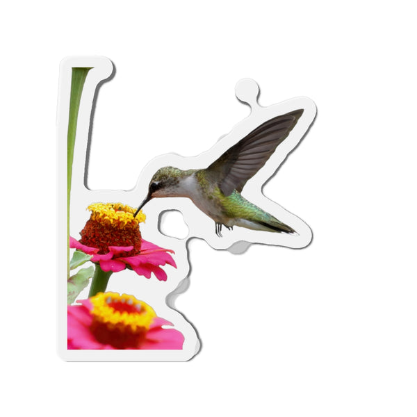 Hummingbird Zinnia Die-Cut Magnets