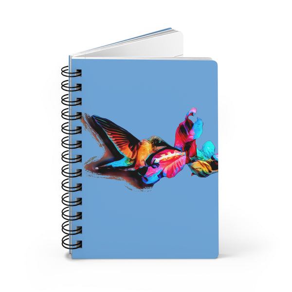 Hummingbird Landing Light Blue Spiral Bound Journal