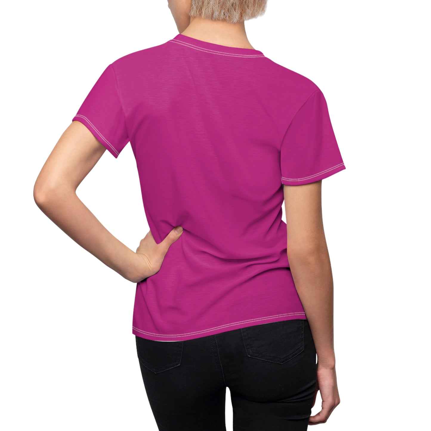 Women's Cut & Sew Hummingbird Red Rosa Neat Pink Tee (AOP 1)