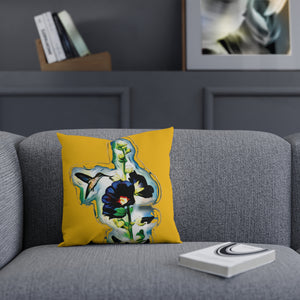 Hummingbird Standing Yellow Cushion