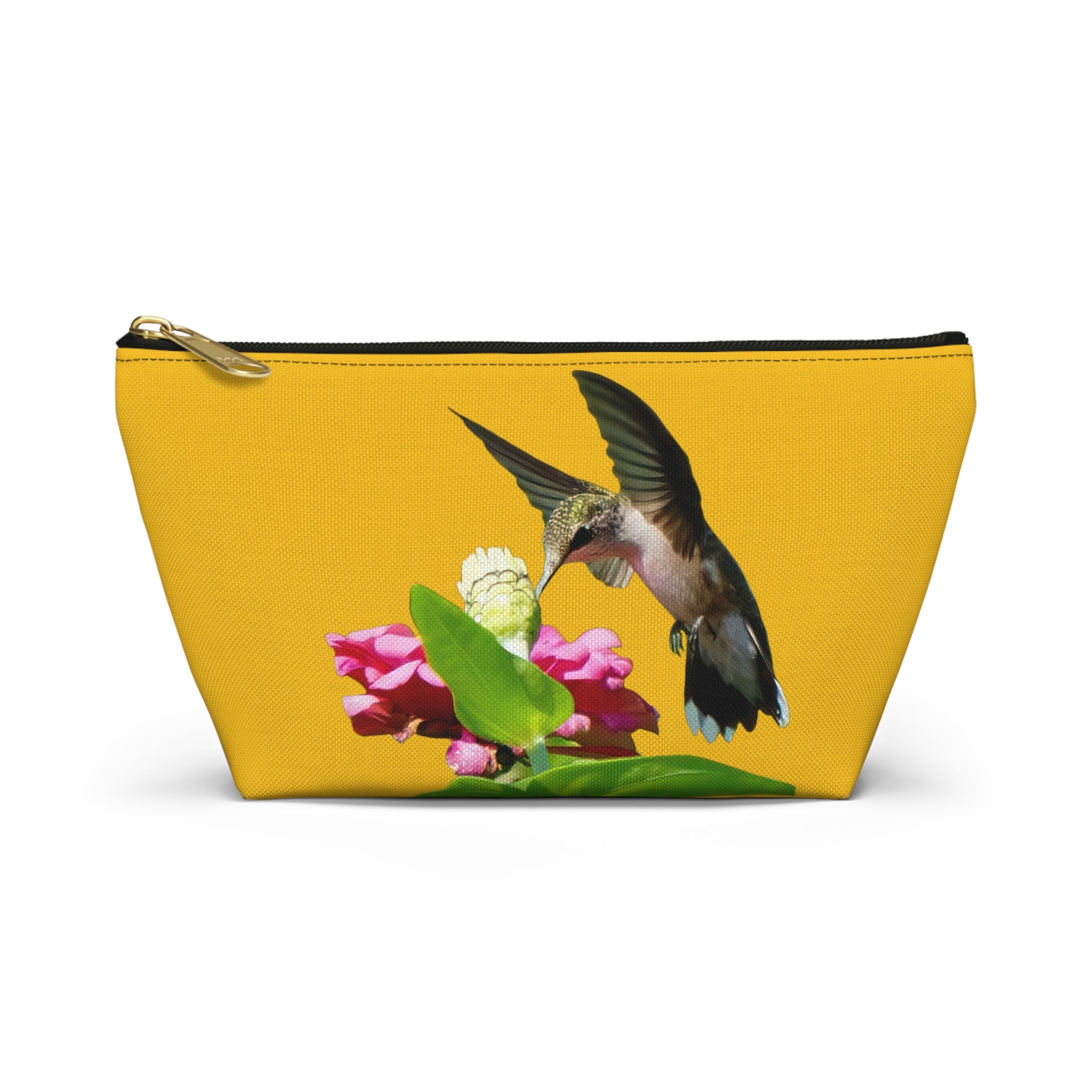 Hummingbird Wings Up Yellow Accessory Pouch w T-bottom